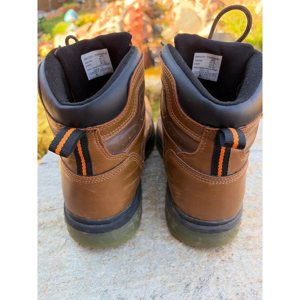 Brahma Mens MNBR22EZ001 Steel Toe Work Boots Brown Size 10.5 ASTM F2413-18